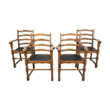 Vintage Medieval Oak Chairs, set of 4