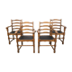 Chaises médiévales vintage en chêne, lot de 4