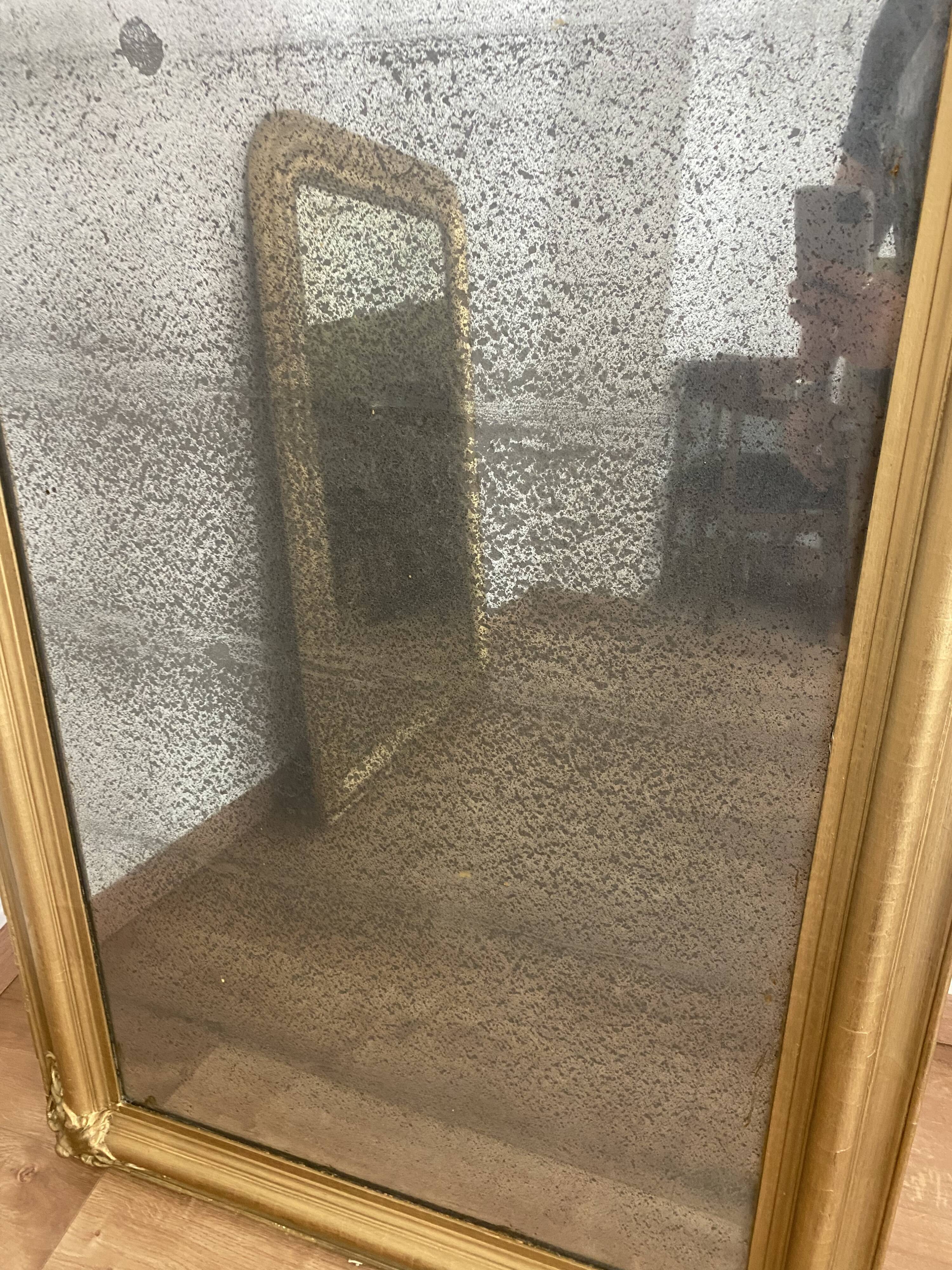 Old mirror with pediment 162x82cm