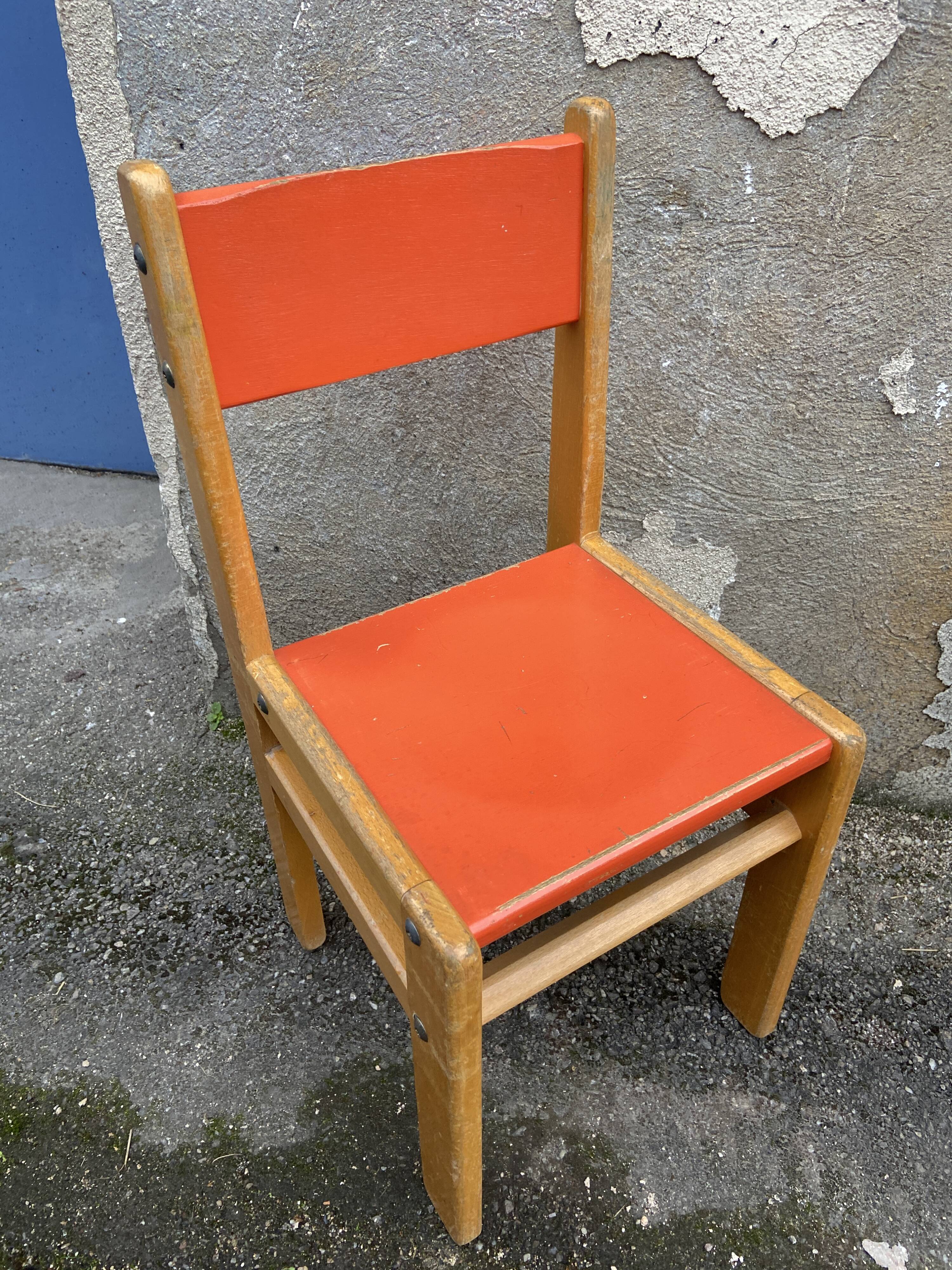 Children's chair school 70s
