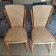 Chaises bois et simili cuir assise année 60