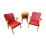 Pair of compass feet bridge chairs