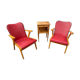 Pair of compass feet bridge chairs