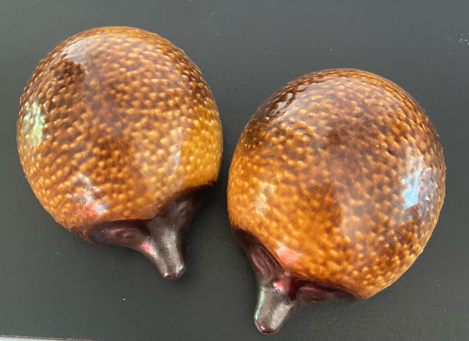 Pair of vintage ceramic hedgehogs