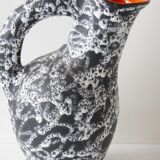 Pitcher vase ceramic way wash & orange 1950 1960 vintage 50's 60's