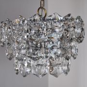 Golden Kinkeldey chandelier, cut glass, 3 levels, Germany, 1970