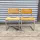 Pair of cantilever and rattan chairs from the 70s