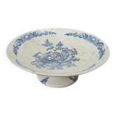 Antique footed compote – Blue earthenware – At Au Lion de Faïence, 90 rue de Rivoli, Paris