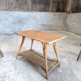 Vintage rattan coffee table