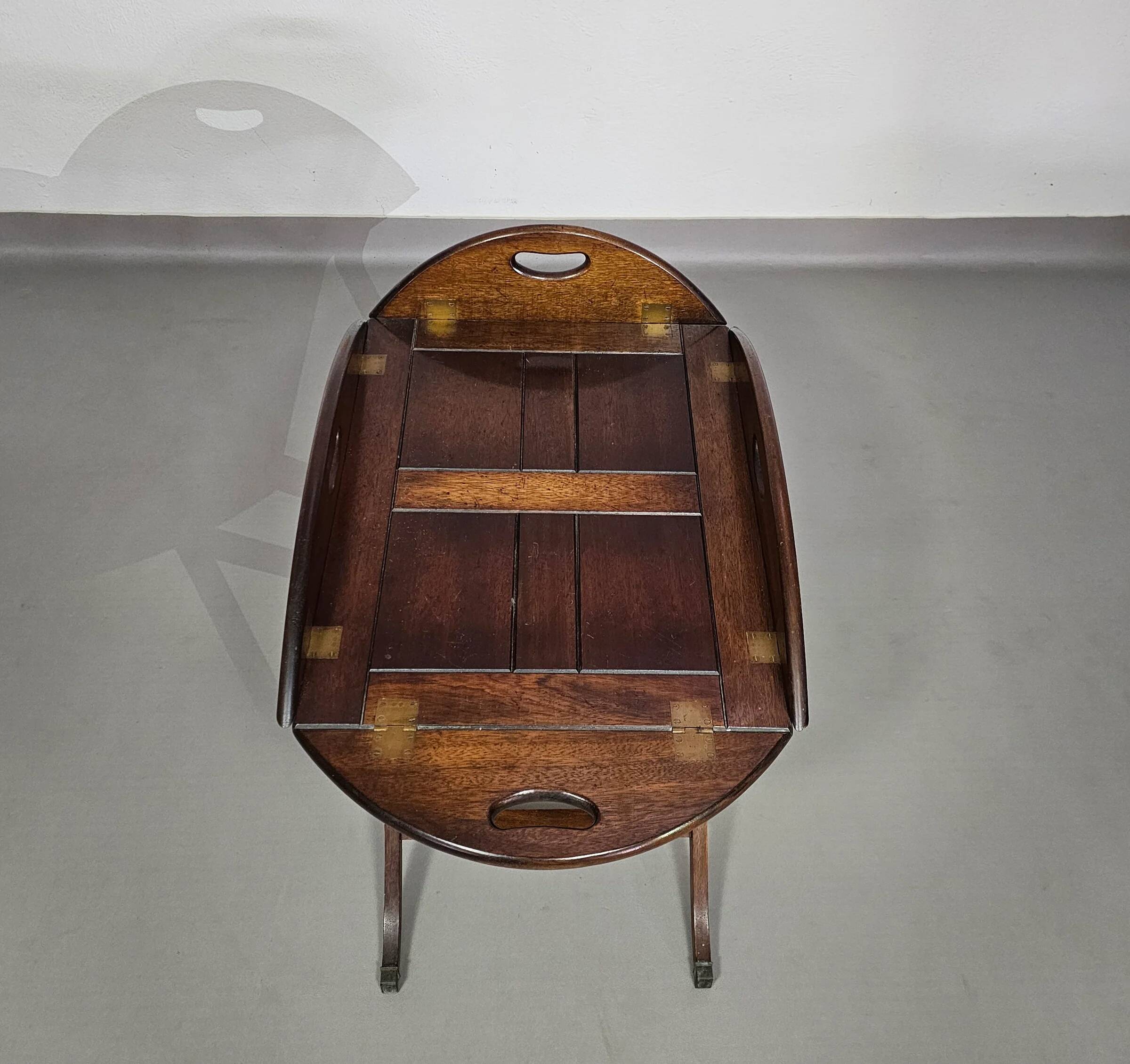 Plateau de service/plateau de majordome/table d'appoint pliable victorienne