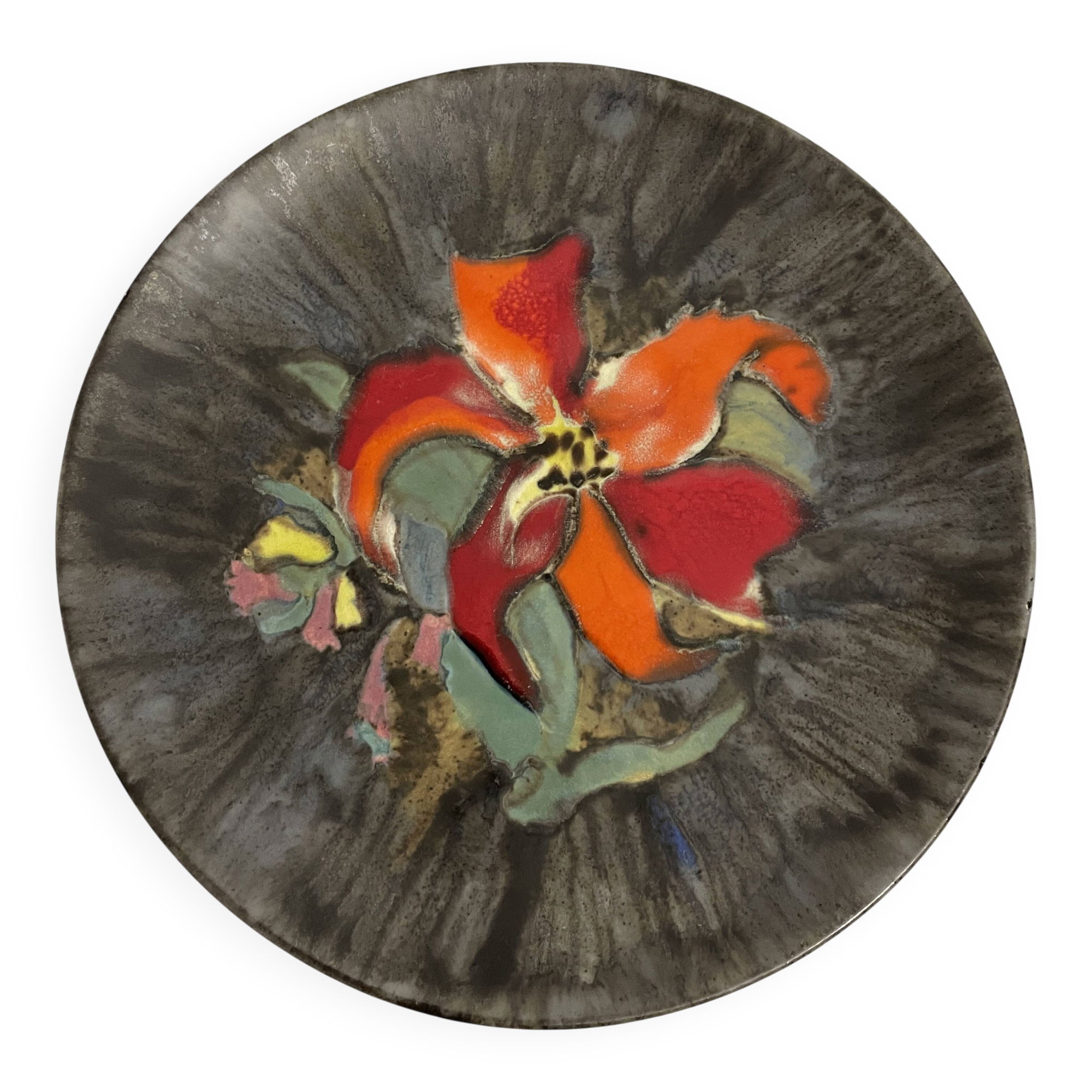 Rare plate bel delecourt quimper antique