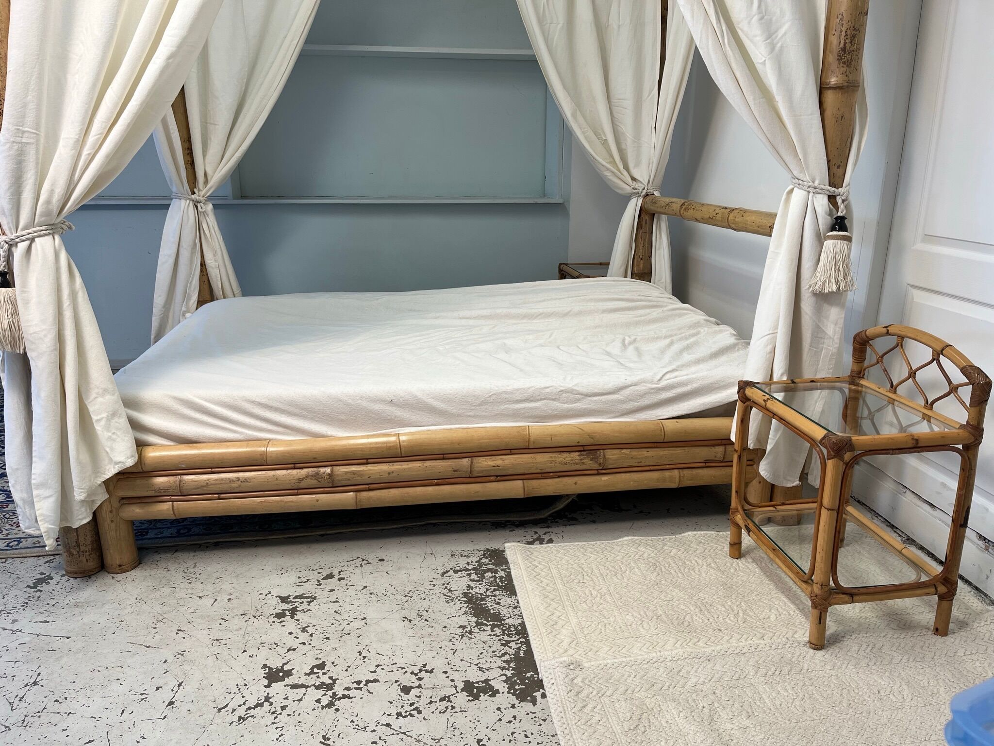Tabby bamboo canopy bed