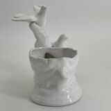 Vintage white porcelain dove planter