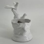 Vintage white porcelain dove planter