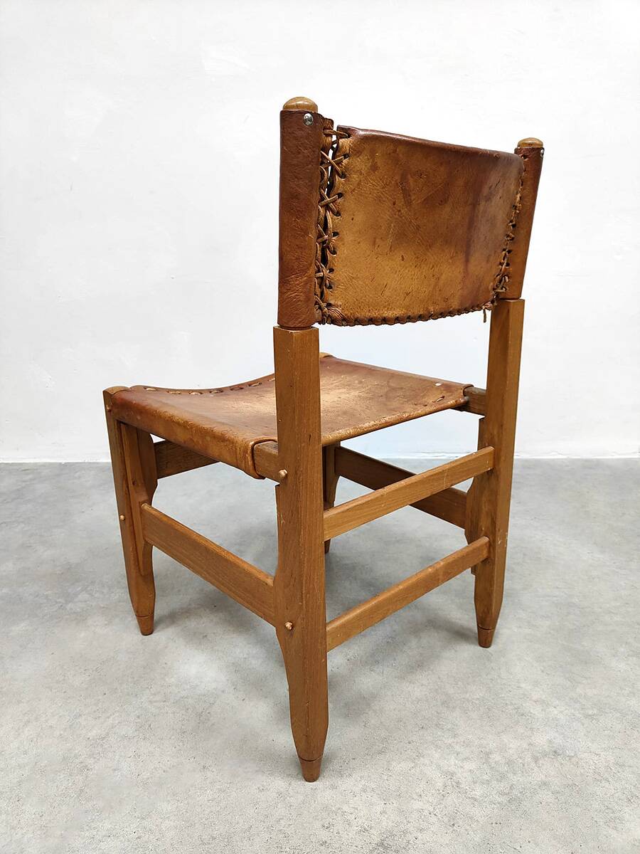 Vintage leather dining chairs Werner Biermann Arte Sano