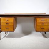 Mid-Century Design Desk in Teak by Arne Vodder & Anton Borg, 1960s