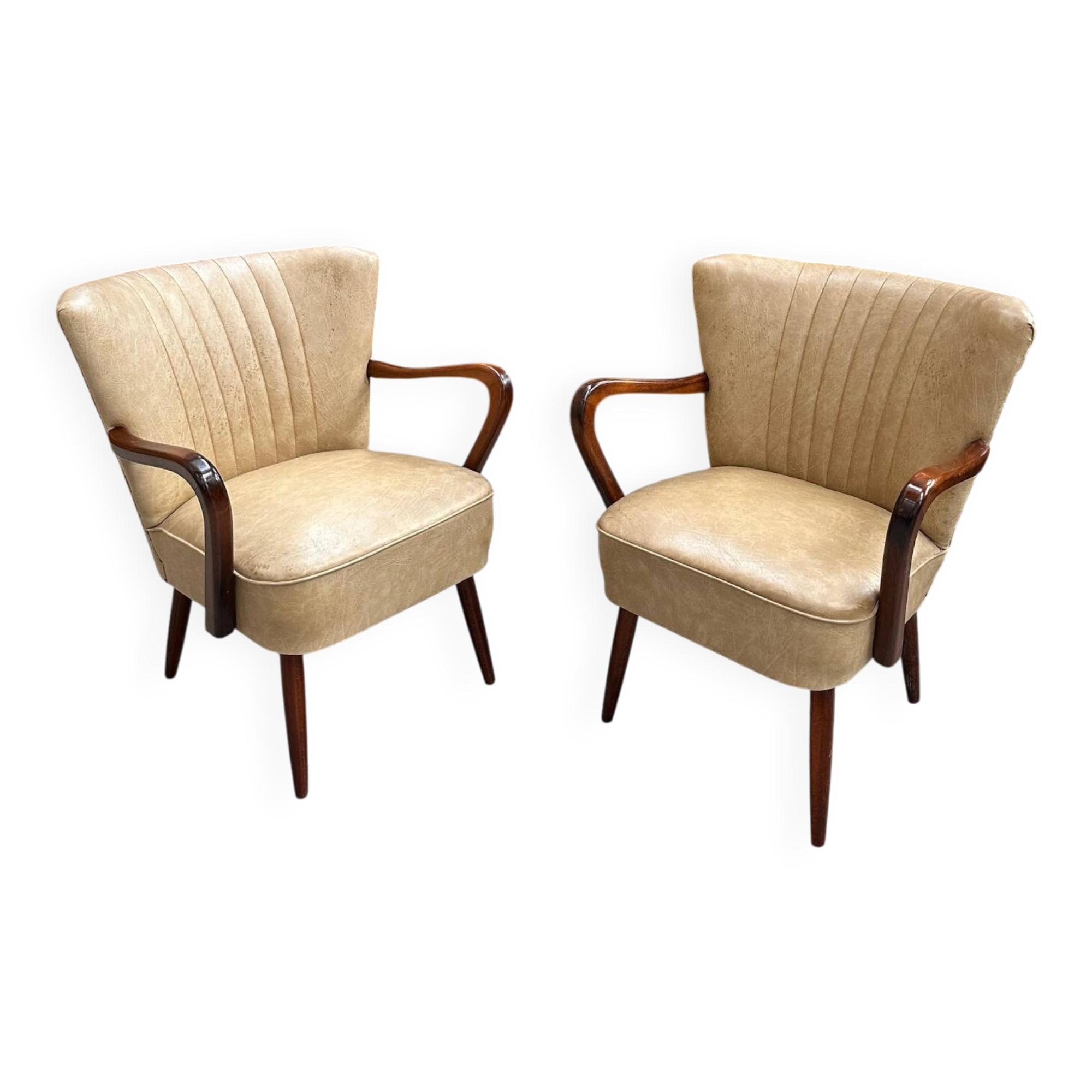 Pair of 60s cocktail armchairs