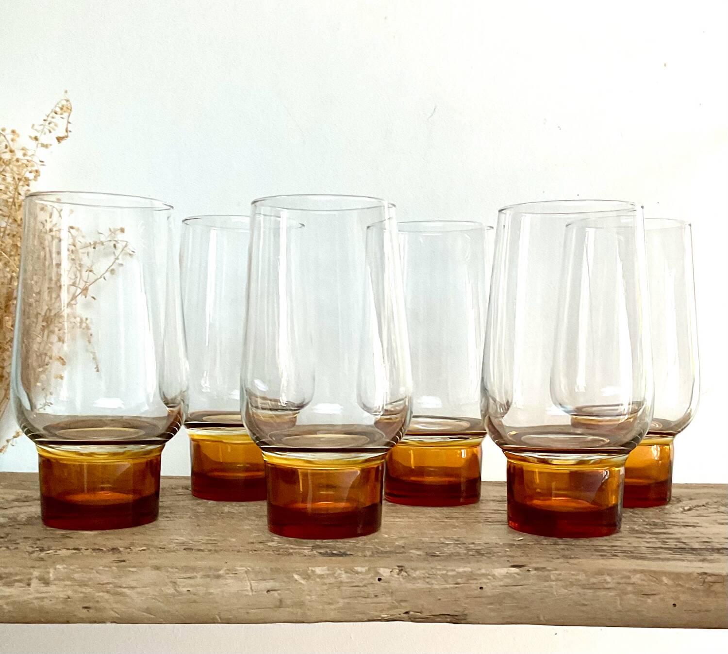 6 vintage luminarc glasses