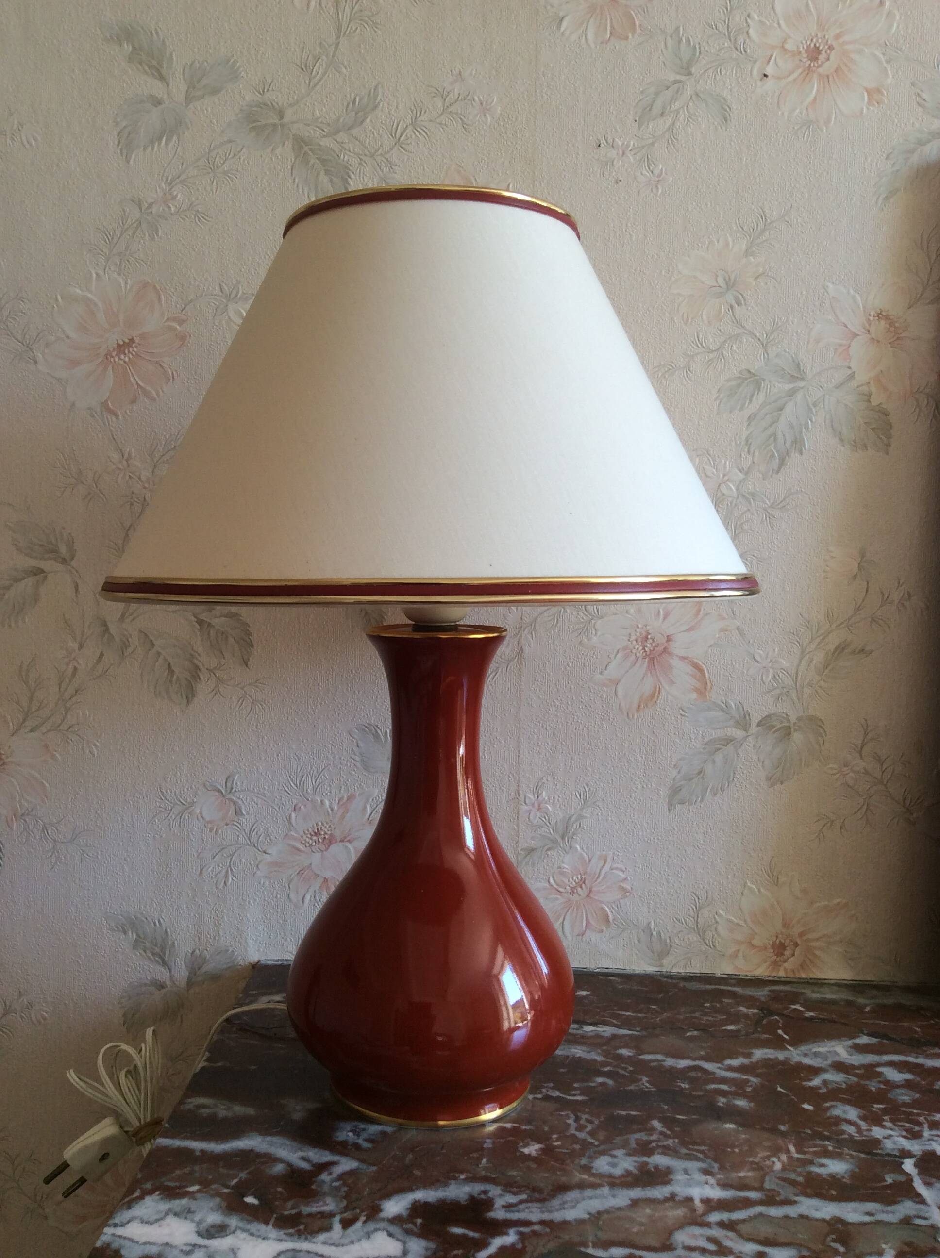 Lampe porcelaine Bernardaud Limoges France