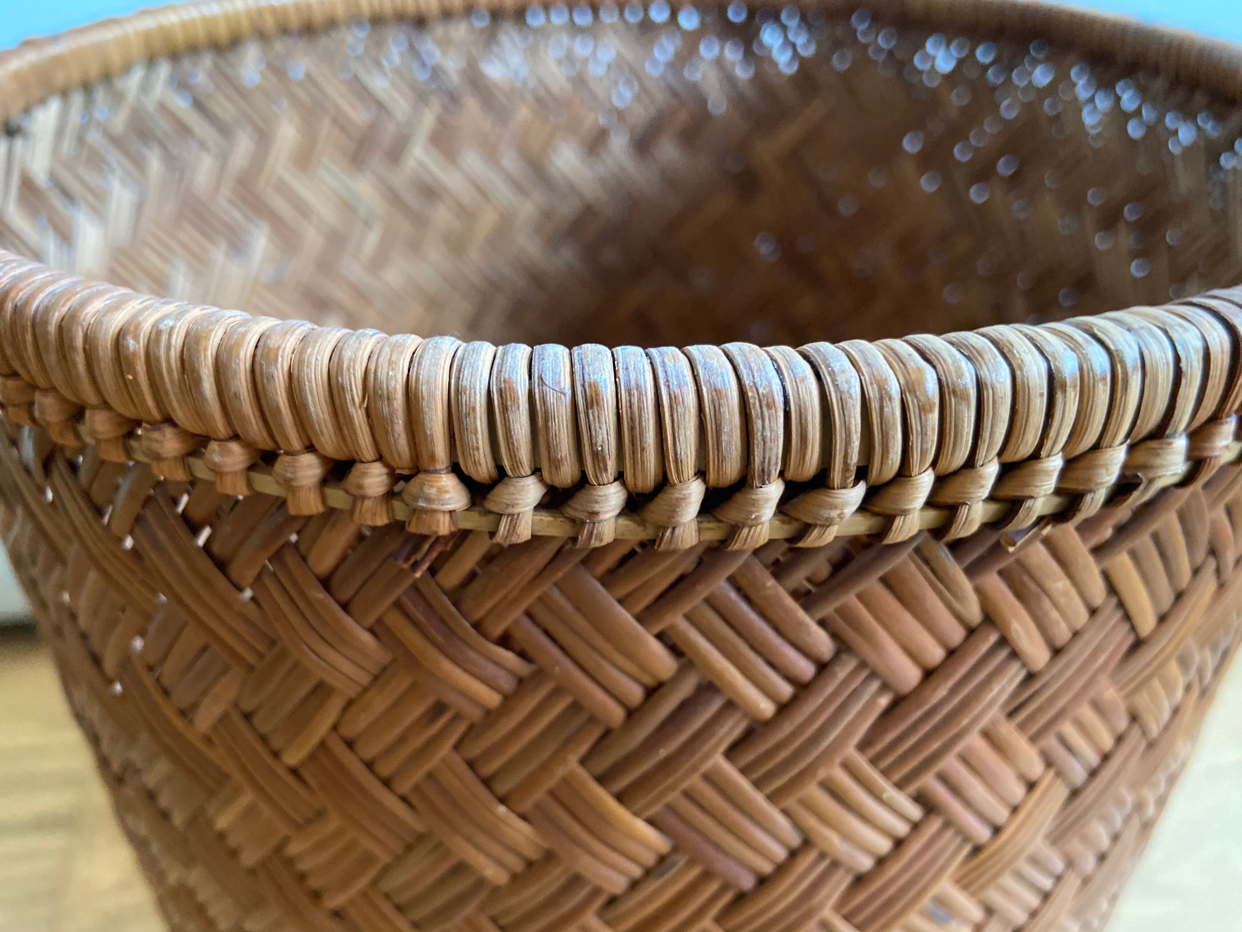 Braided wicker basket