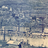 Photograph of Marseille 1950 - panoramic Mediterranean port and city printed by G. Arnaud - antique print
