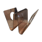 Smoked plexiglass magazine rack Michel Dumas / Roche Bobois