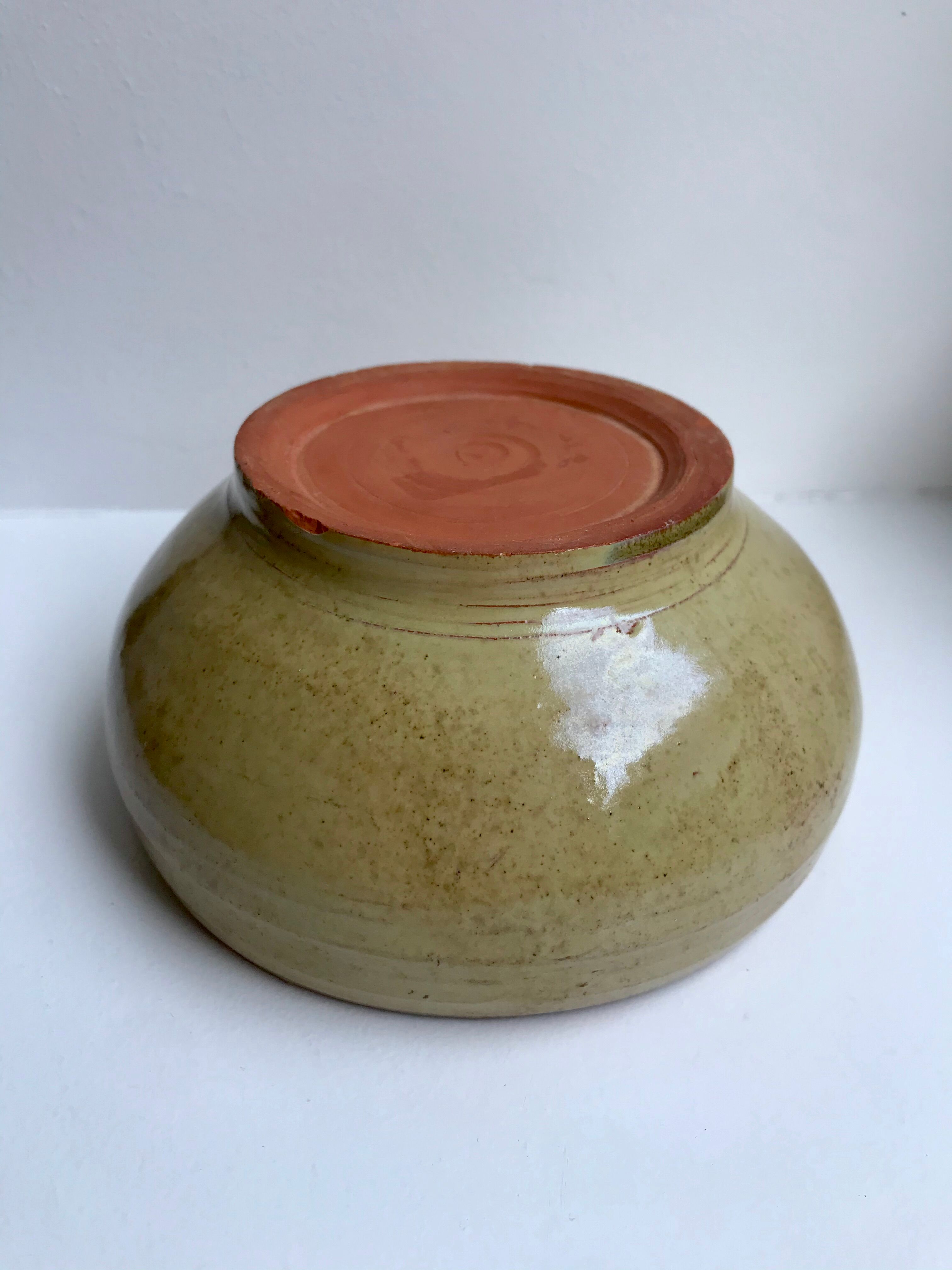 Ceramic bowl / glazed pottery signed 60s-70s