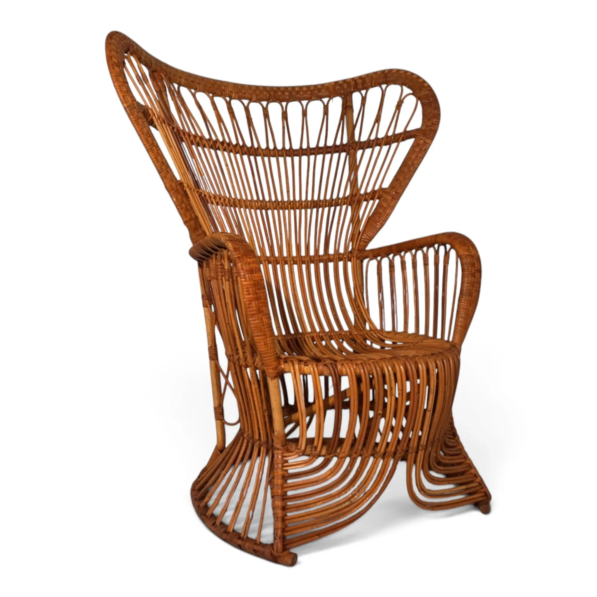 Peacock chair rattan armchair by Rohé Noordwolde, 1970