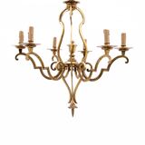Lustre en laiton, France, milieu du XXe siècle.