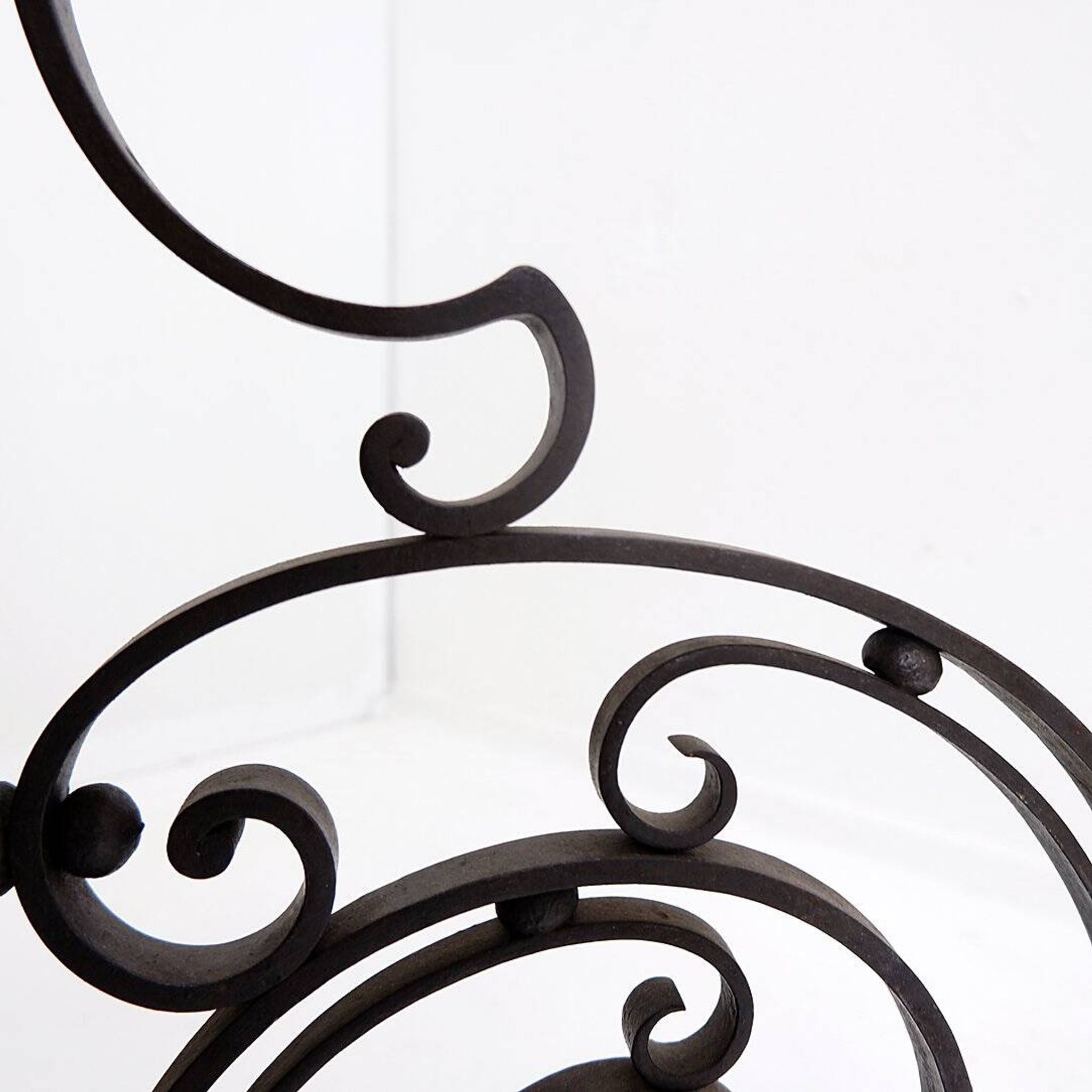 Art Nouveau Wrought iron tripod floor candlestick