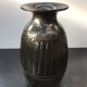 Former Black Brown Ceramic Vase Enamelled Signed HOPWILLER Vintage
