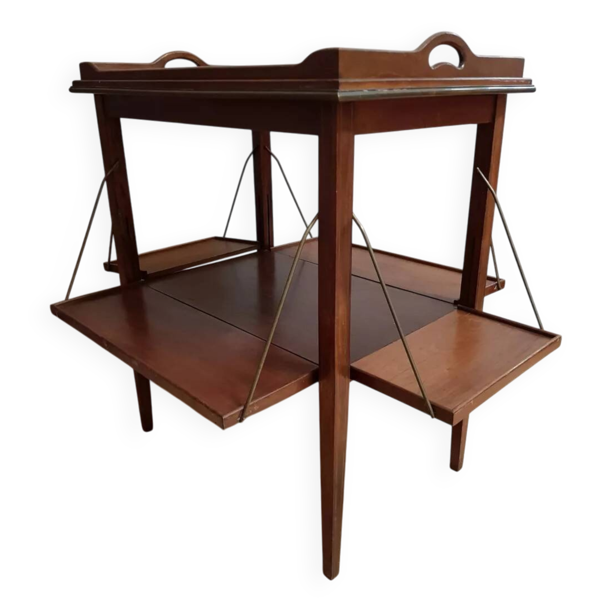 English mahogany table for tea and coffee, tray, very practical.