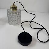 Pair of antique vintage glass pendant lights