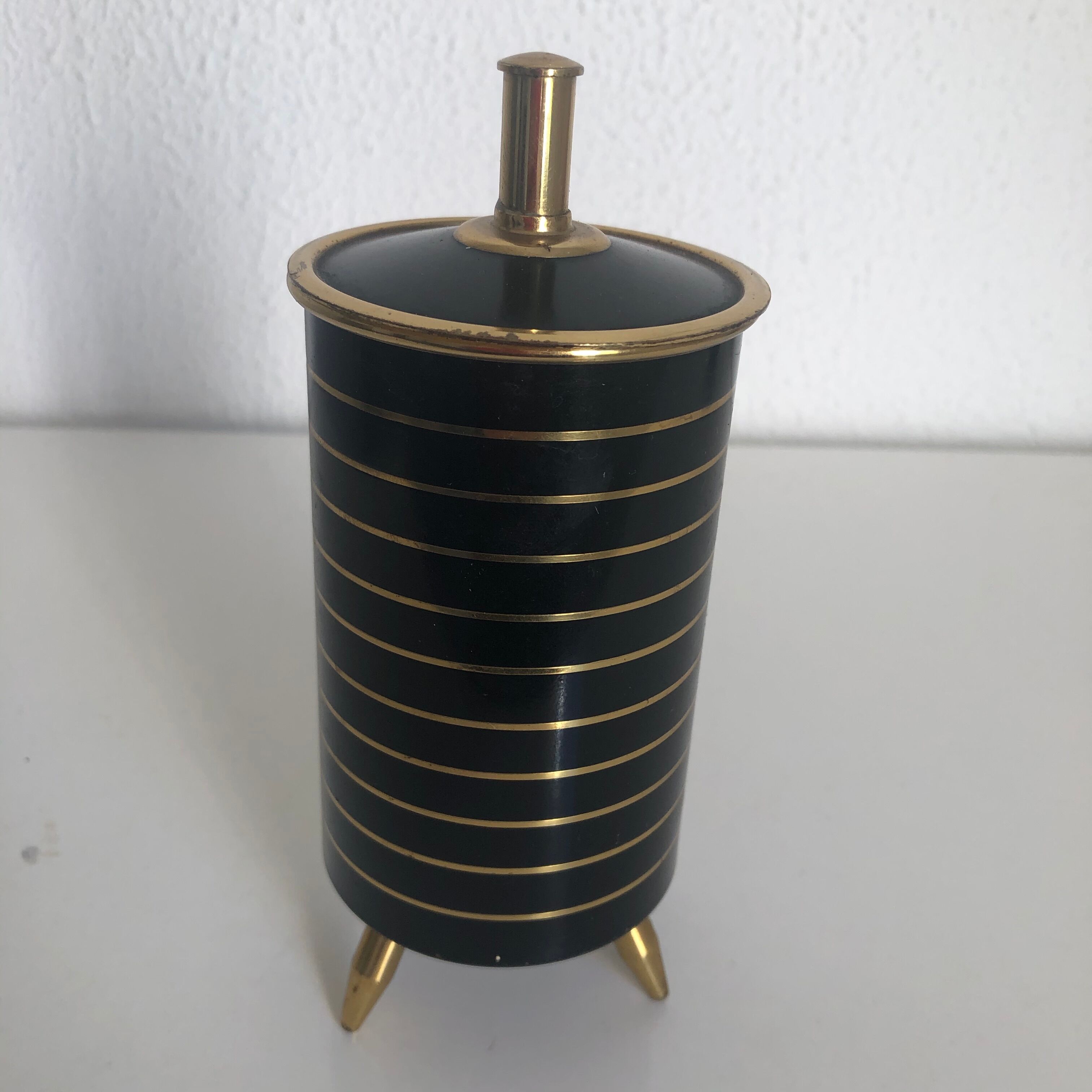Tripod holders black golden box vintage 1960 - 14 x 8 cm