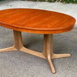 Table scandinave ovale extensible Baumann teck 240cm 1980