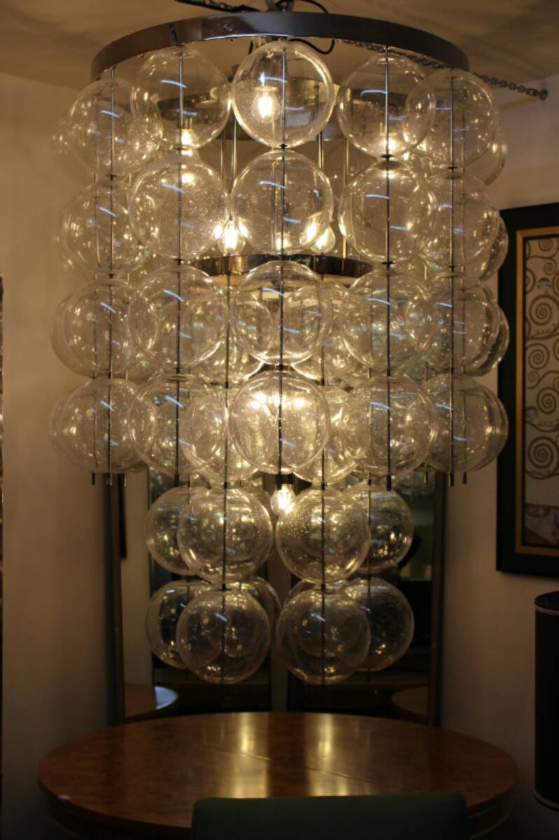Big Glass Ceiling Light, Czceh c.1960