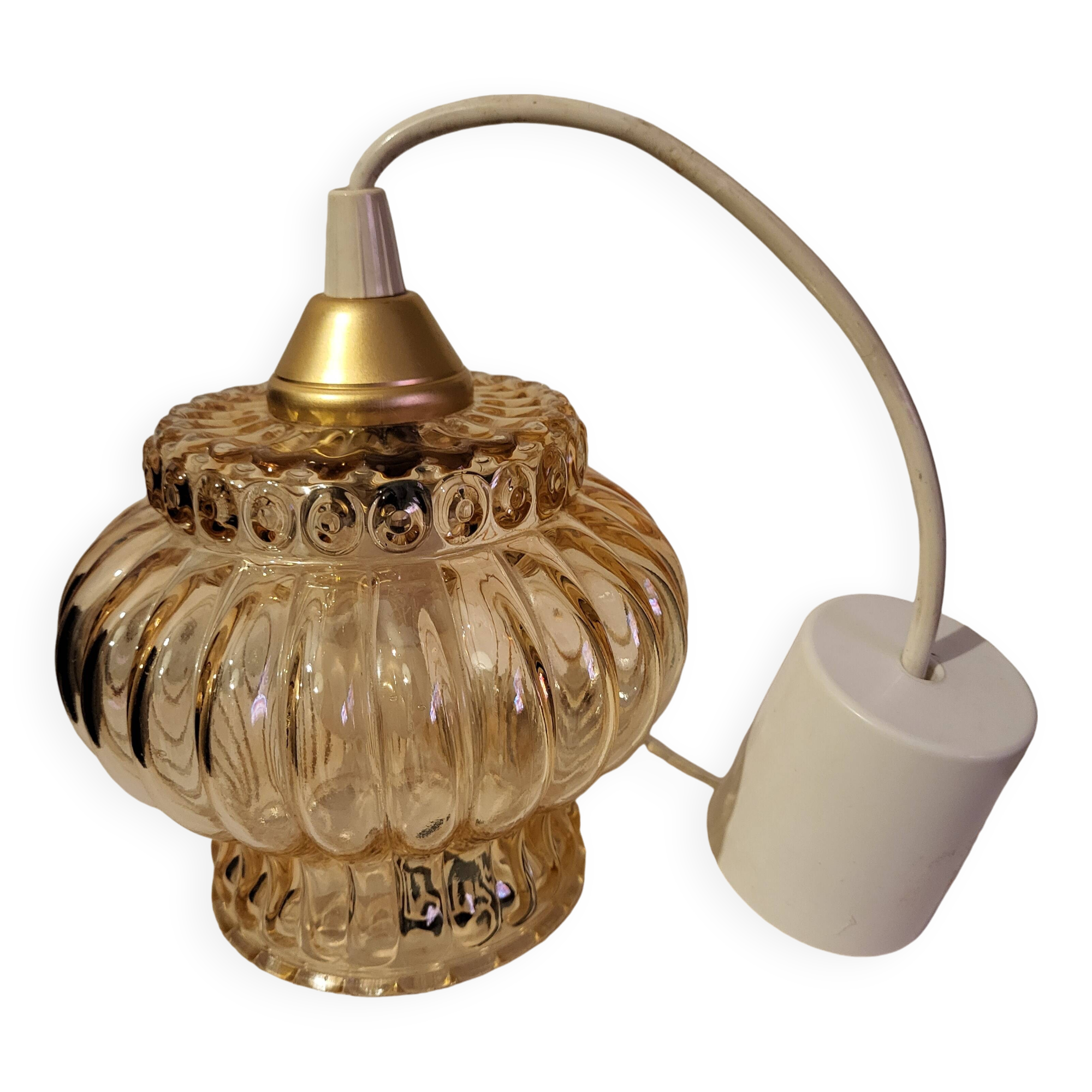 amber space age globe suspension, 1970