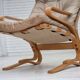 1970s, Norwegian armchair, model "Kengu", beige furniture leather.