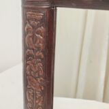Table mirror embossed leather and bronze, Spain, 1940s