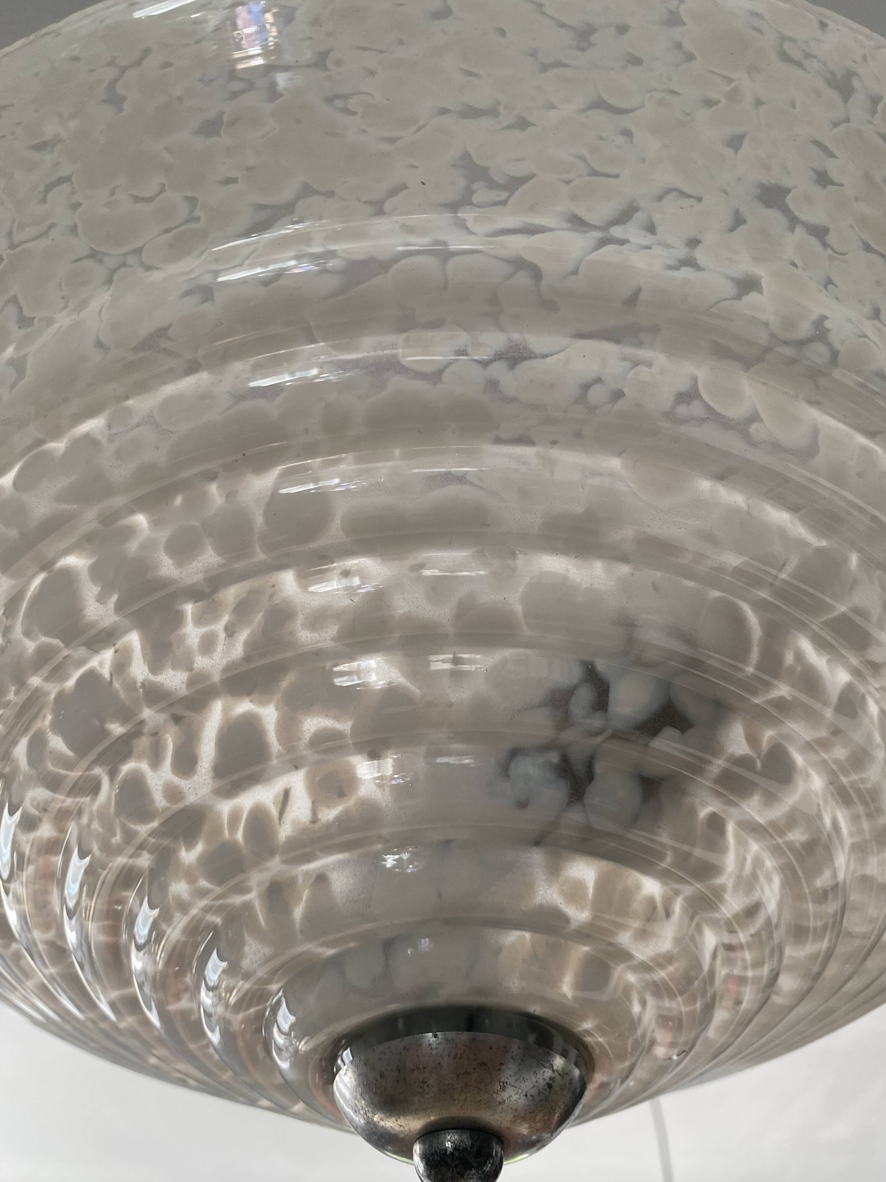 Suspension Art Deco globe en verre de Clichy