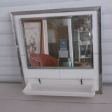 Wall mirror art deco - chrome and faience villeroy boch