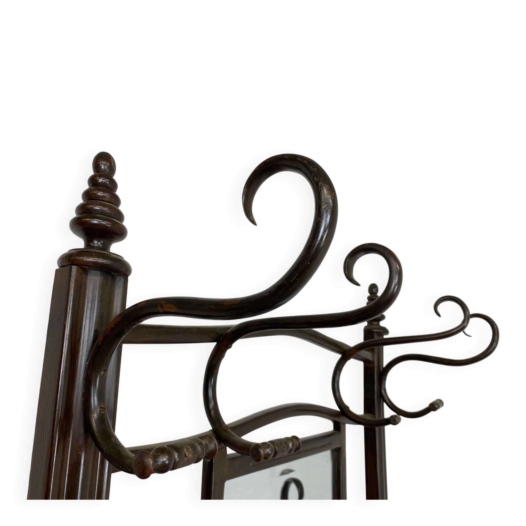 Curved wooden coat rack no. 1082 by J&J Kohn