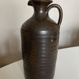 potter's pitcher vase in sandstone turned with coil Puisaye 1970
