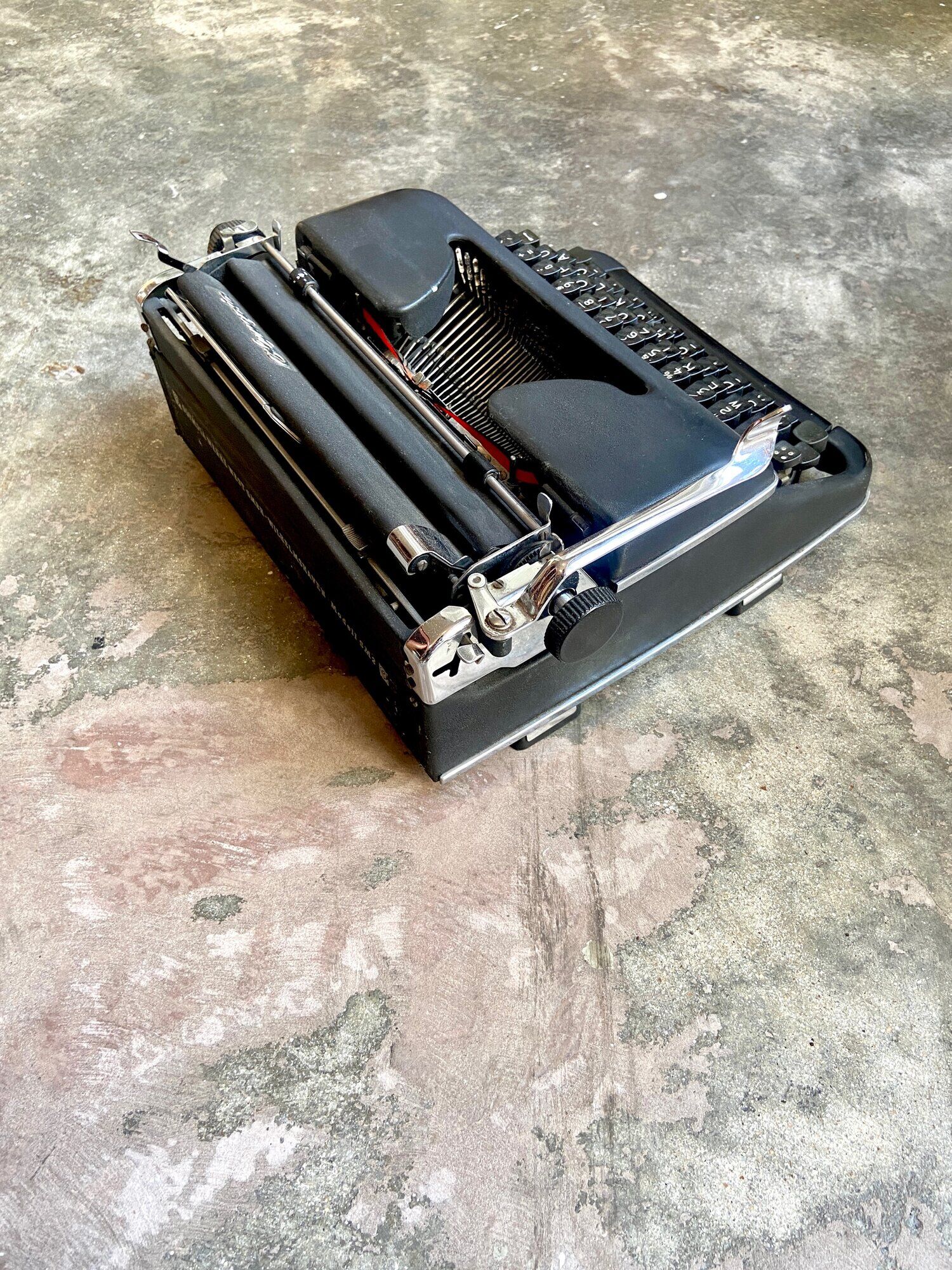 Olympia typewriter in black metal