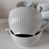 12 White Porcelain Cups