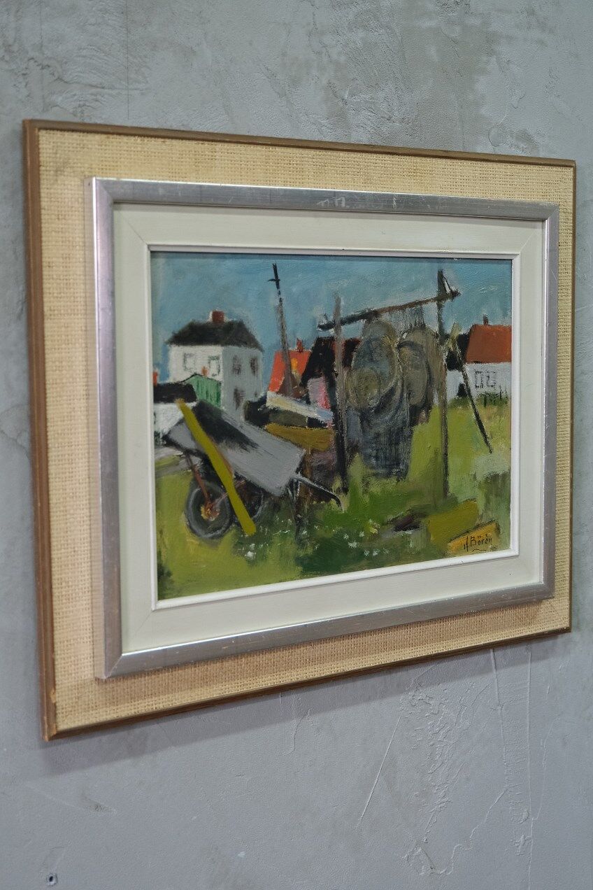 John Börén ( 1903-1983 ), Swedish Modern Painting, 1960s, Oil on Panel, Framed