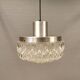 Beautiful hanging lamp in aluminium and hard-pressed crystal glass, probably Swedish