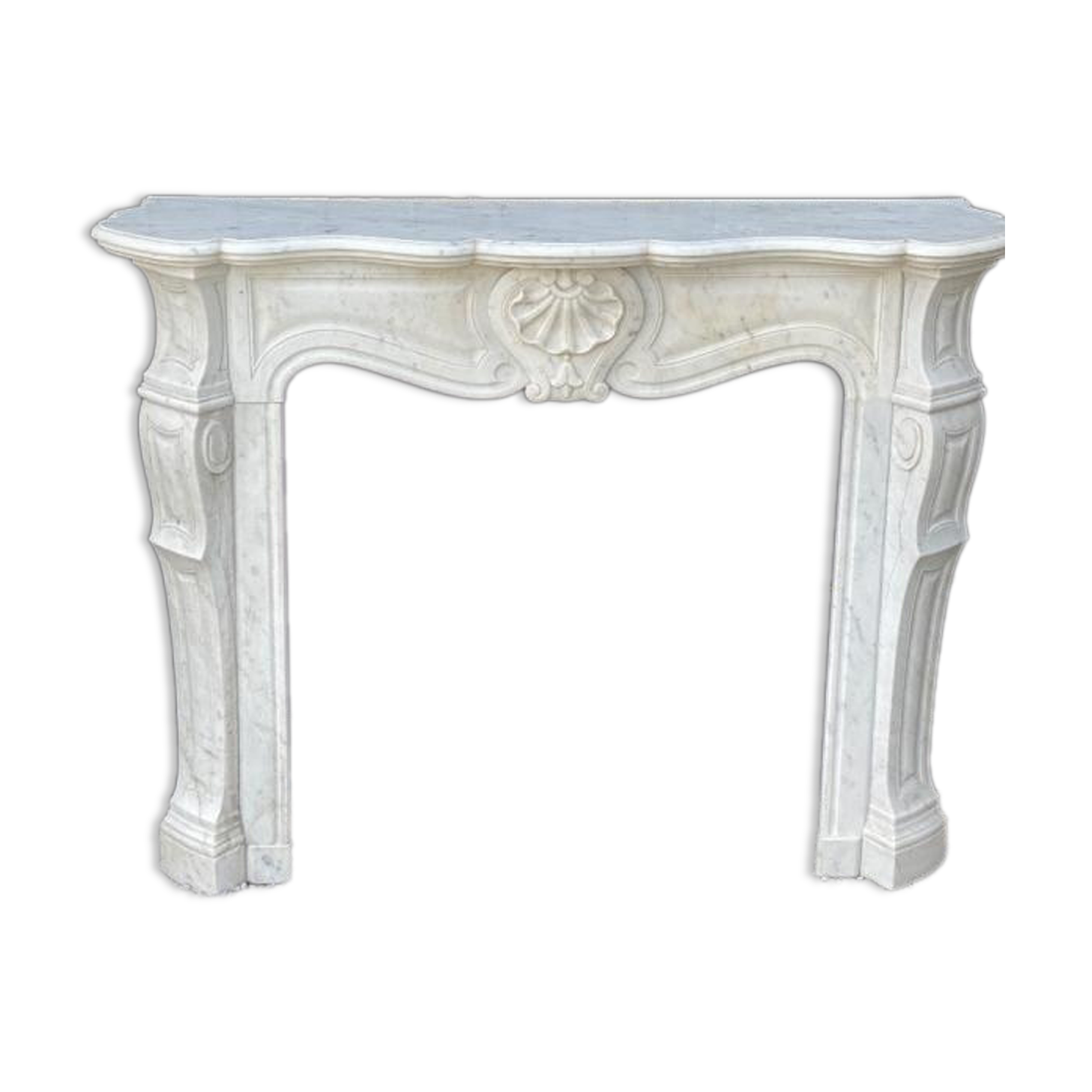 Louis XV Style Fireplace In Carrara Marble