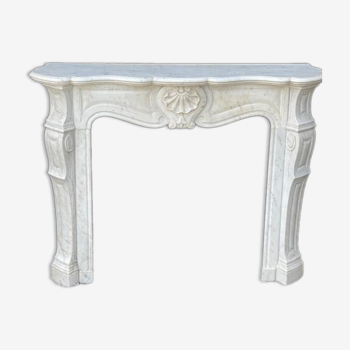 Louis XV Style Fireplace In Carrara Marble