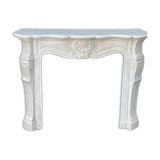 Louis XV Style Fireplace In Carrara Marble